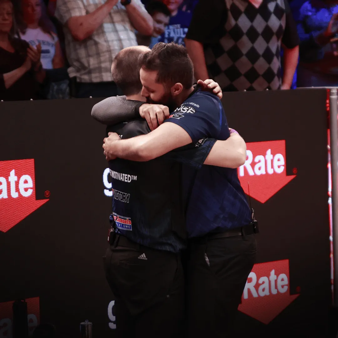 PBA captains Jason Belmonte and EJ Tackett at the International Bowling Museum and Hall of Fame