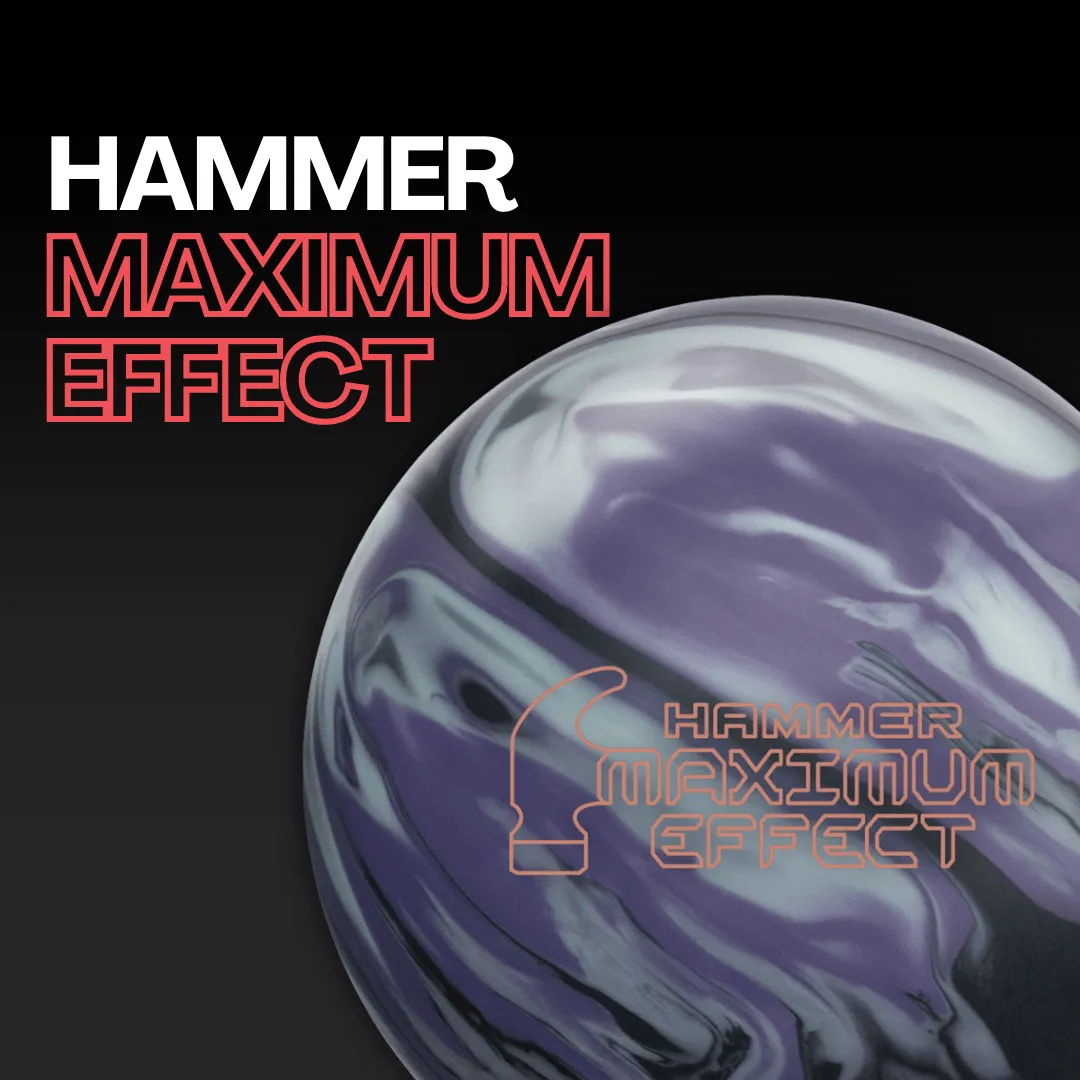 Hammer Maximum Effect bowling ball with four-color swirl design built for heavy oil conditions