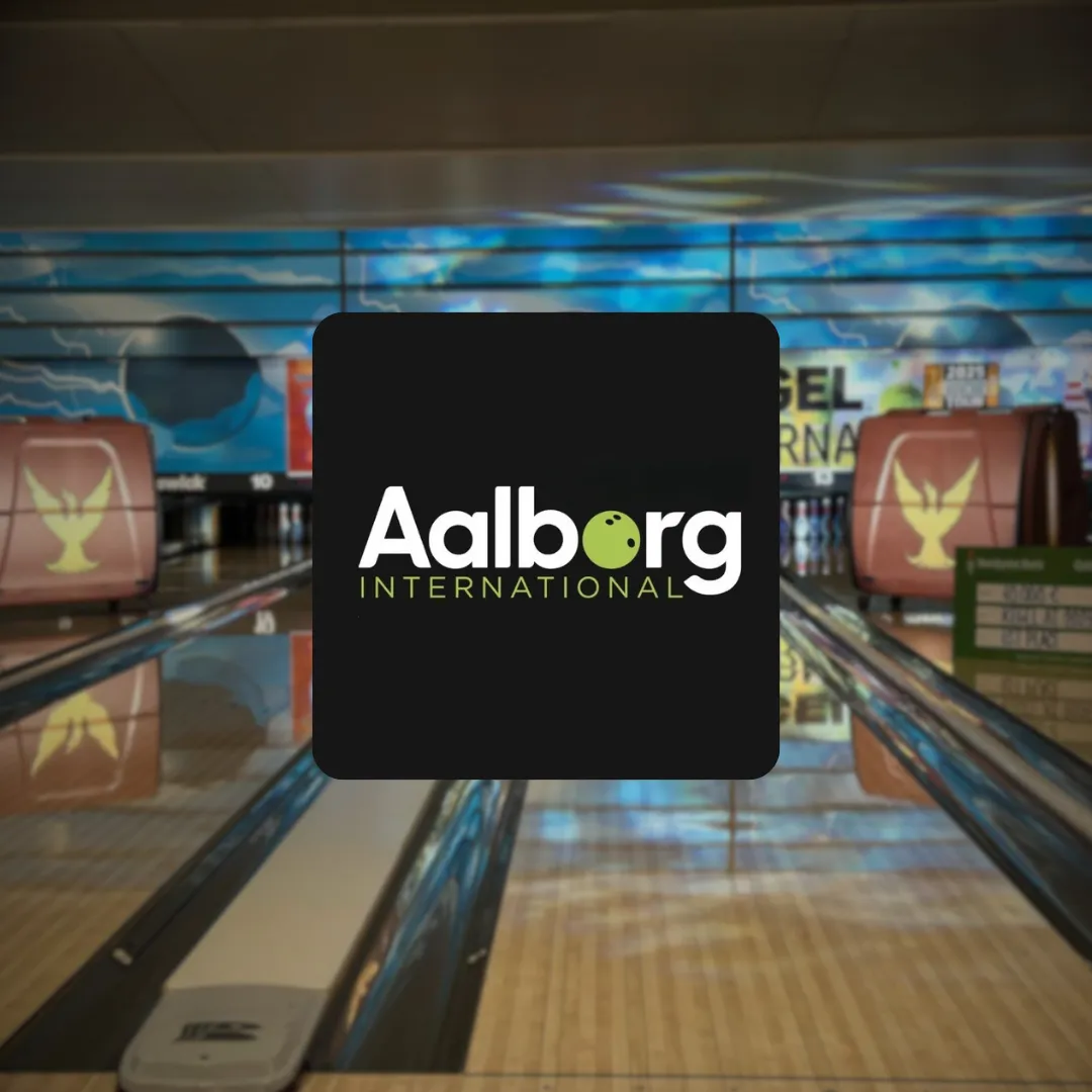 A high-energy shot of the 30-lane Løvvang Bowling Center during a major EBT tournament in Denmark.