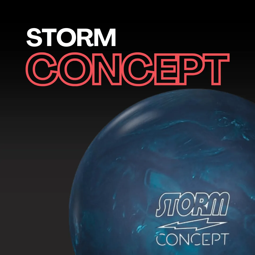 Storm Concept bowling ball with ARC Reactive Pearl cover and Radius core on medium-dry lane conditions
