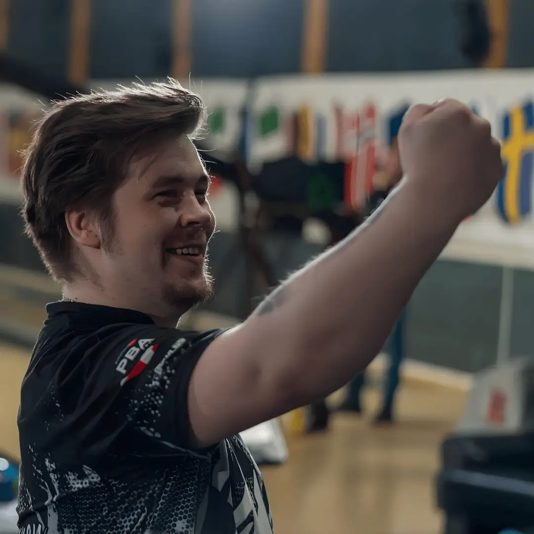 Santtu Tahvanainen photographed after winning the 56th Brunswick Ballmaster Open at Tali Bowling Hall in Helsinki.