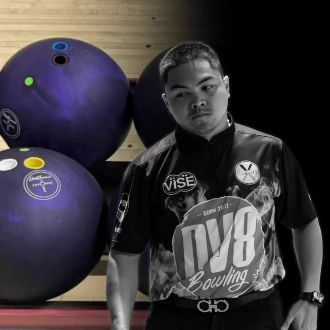 Malaysian bowler Tun Hakim photographed in a bowling center