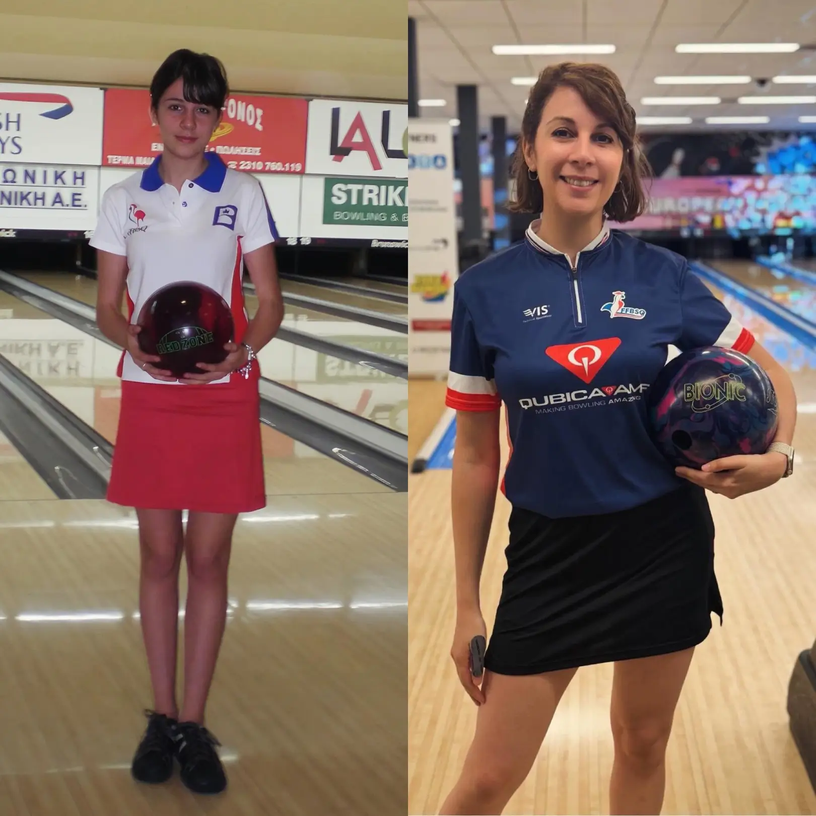 Solène Goron representing France during her national team bowling career