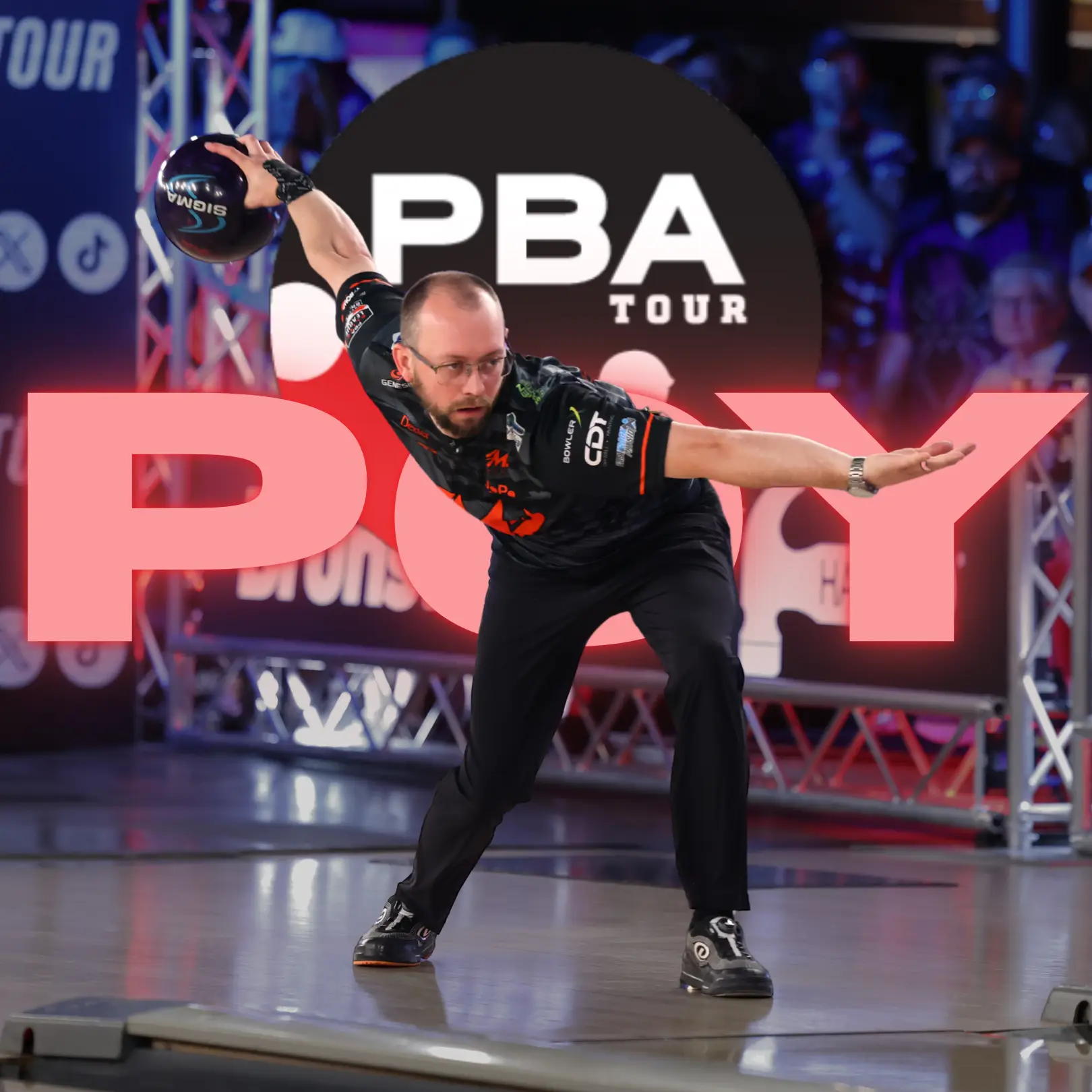 EJ Tackett, winner of the 2026 Chris Schenkel PBA Player of the Year award