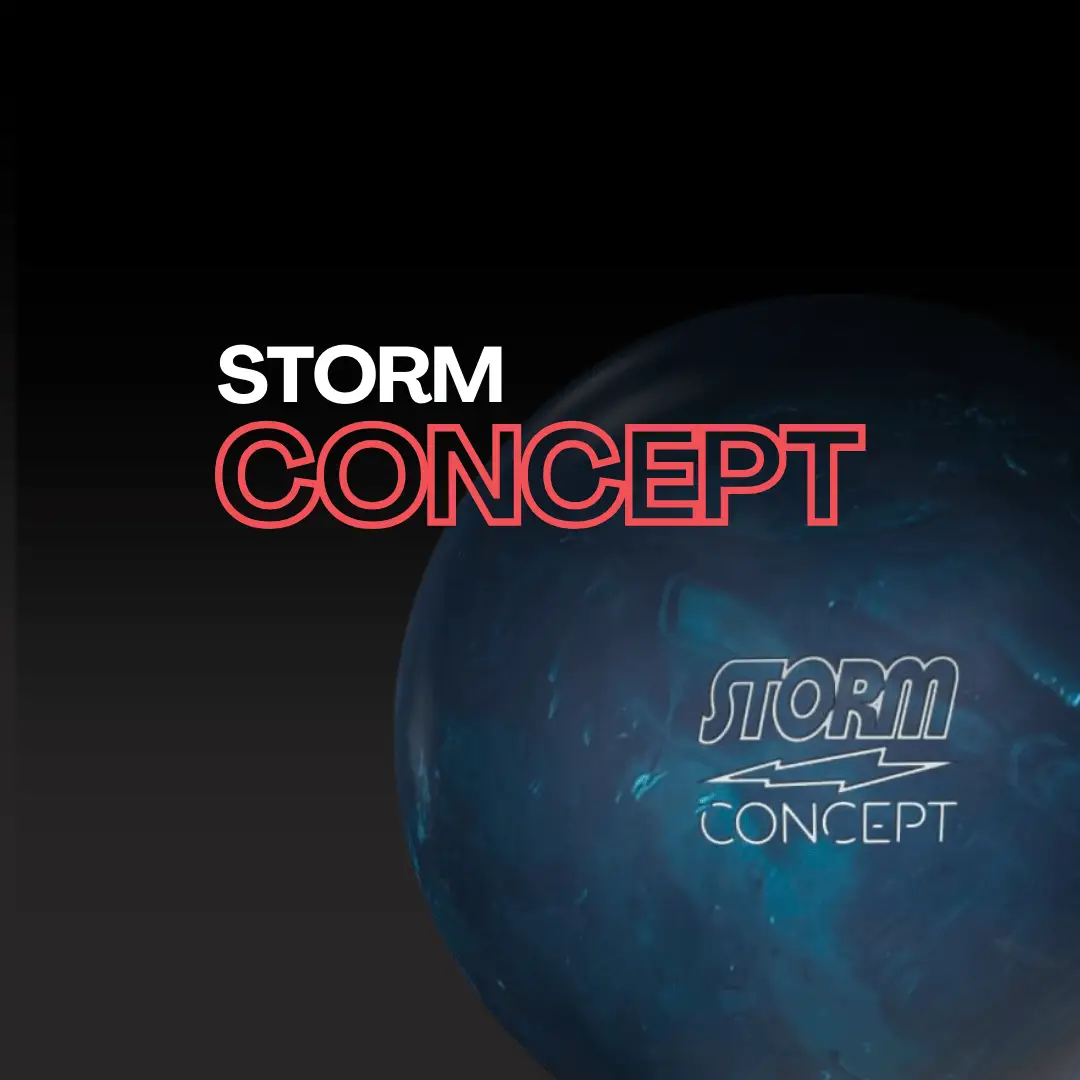 Storm Concept bowling ball with ARC Reactive Pearl cover and Radius core on medium-dry lane conditions