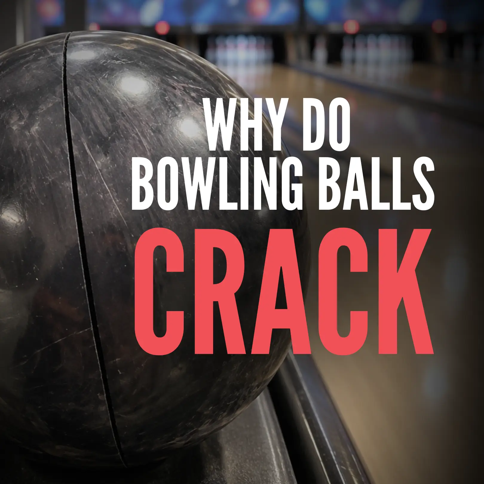Cracked bowling ball with a visible split in the coverstock